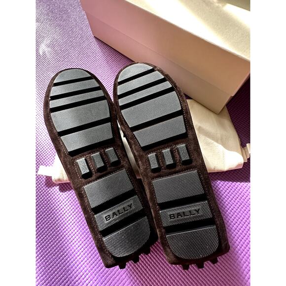 $678 Bally Loafers Men Size US 10 NEW in Brown Suede Kansan Ebano 21 Calf Suede - Picture 4 of 8